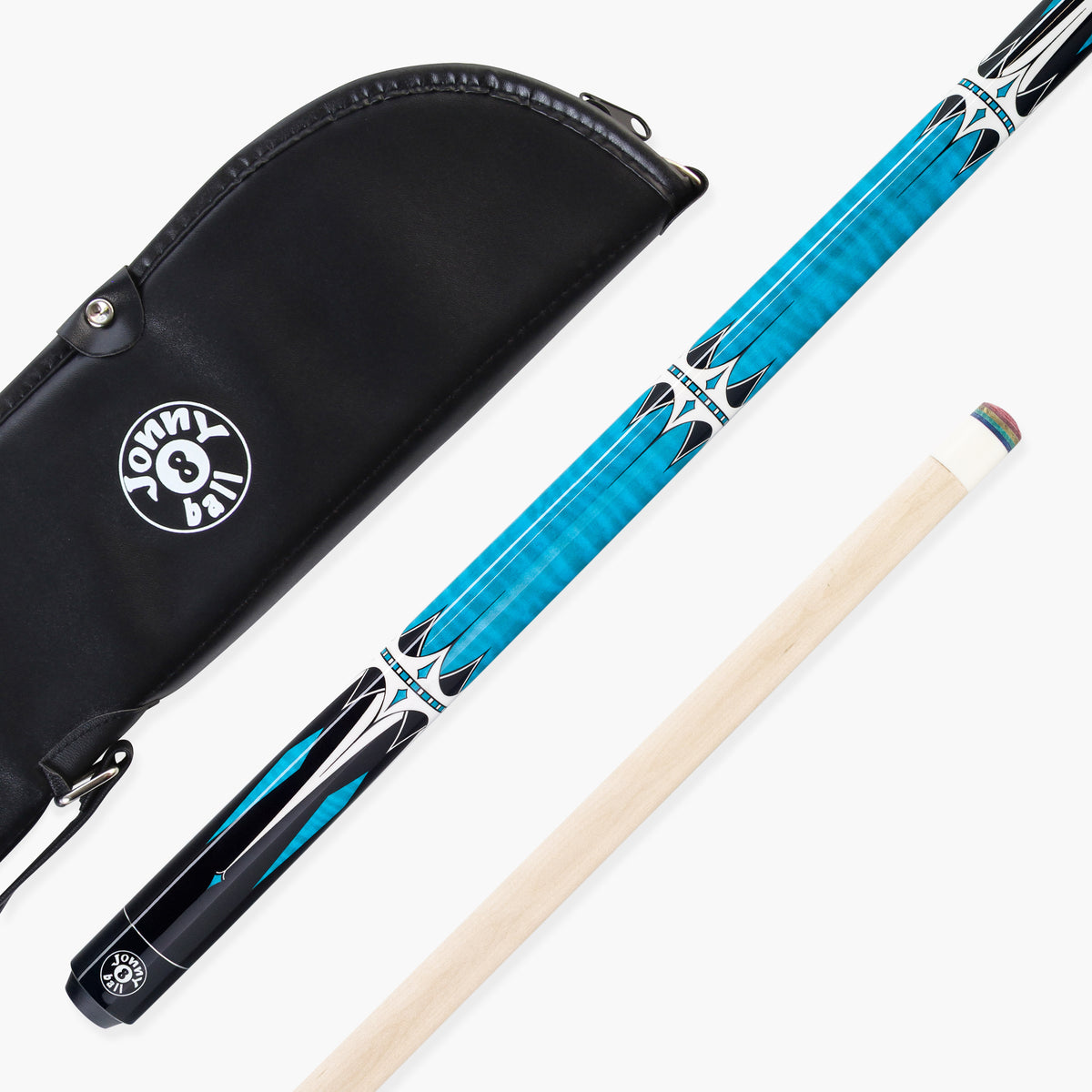 Jonny 8 Ball Harpoon 58 Inch 2 Piece American Pool Cue and Case Set 13 ...