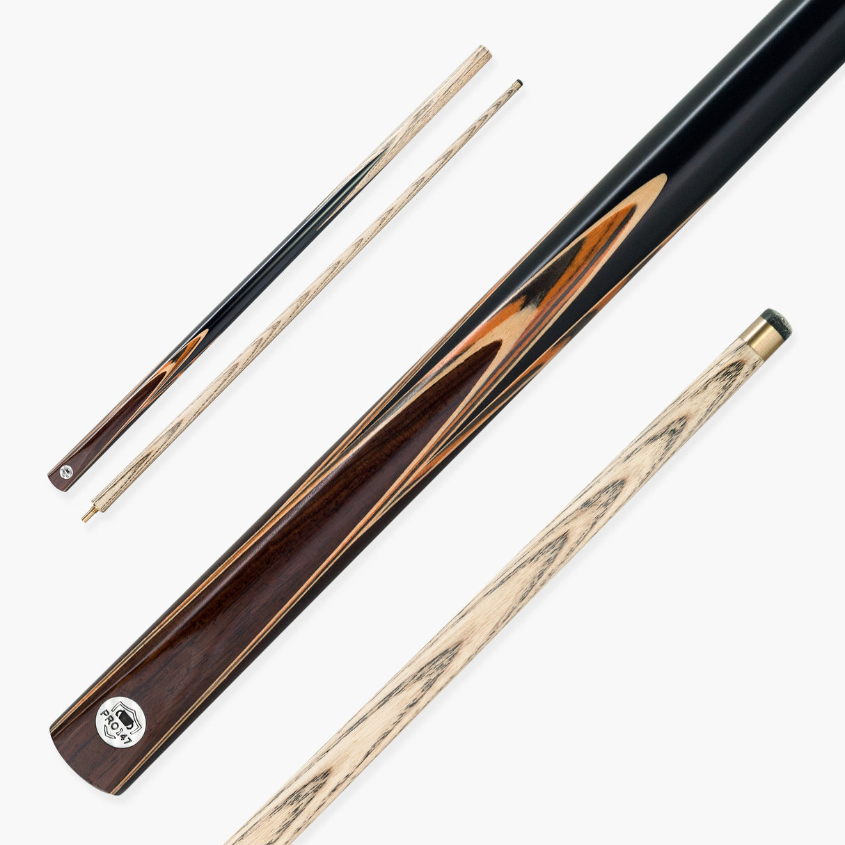 PRO147 TIGER 2 Piece Centre Joint Snooker and Pool Cue with 9.5mm Leather Tip