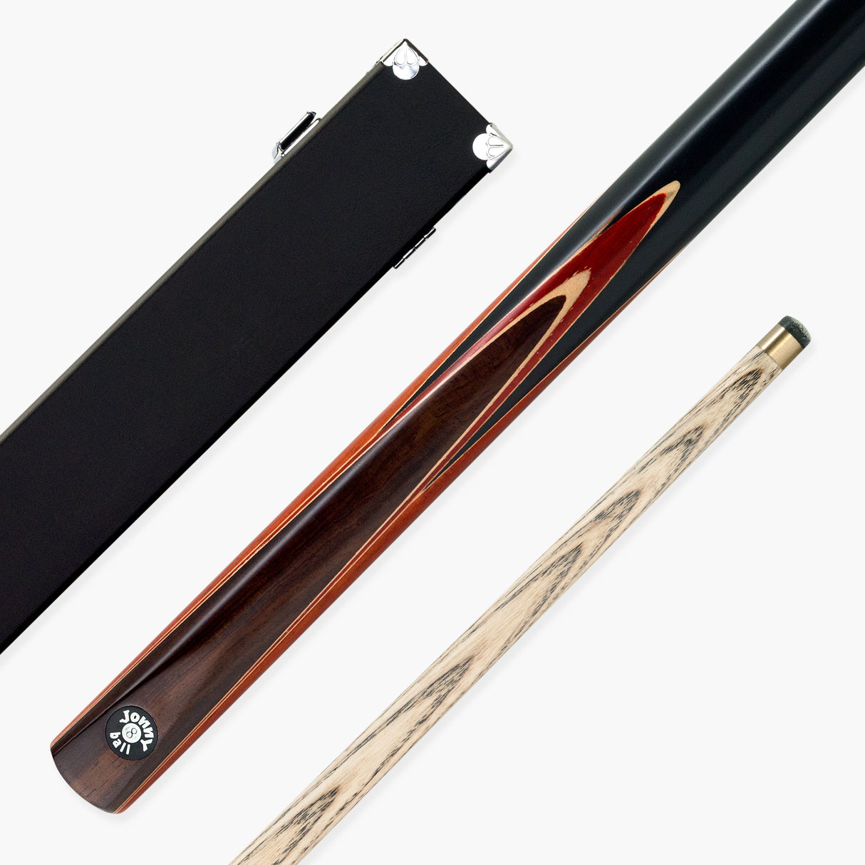 Jonny 8 Ball CLASSIC DEVIL 2 Piece Snooker and Pool Cue and Case Set 9mm Tip