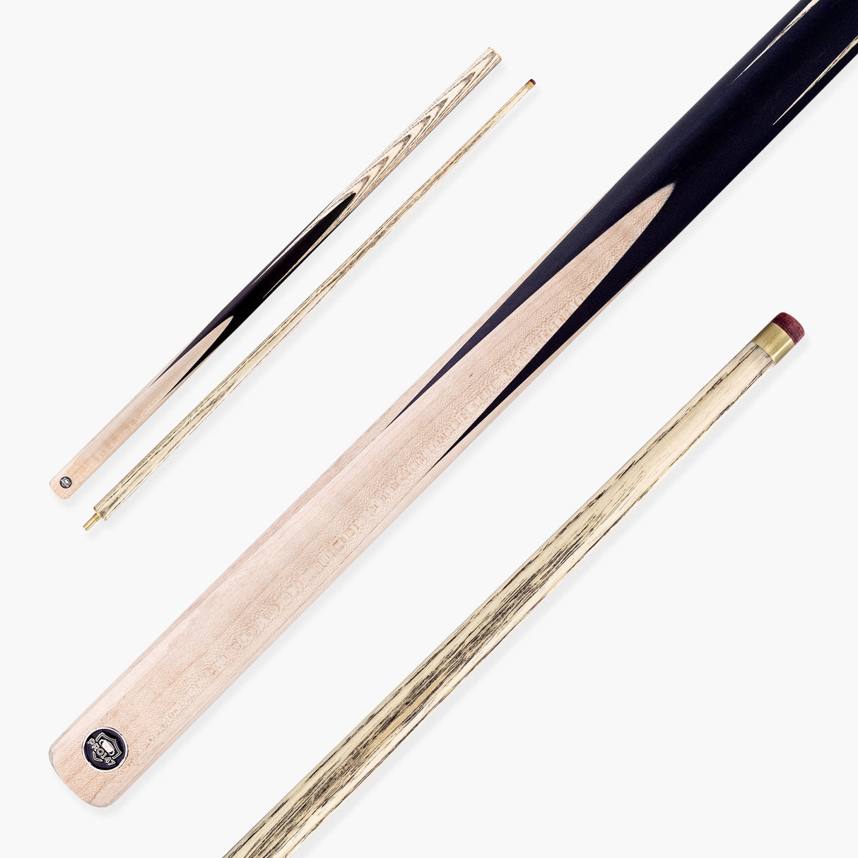 PRO147 Jupiter 57 Inch 2 Piece Snooker and Pool Cue with 9.5mm Red Layered Professional Tip