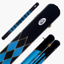 Baize Master 3/4 Joint 2 Slot DIAMONDS Luxury Round End Case with Studs - Holds 1 x ¾ Cue + Extensions and Accessories