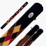 Baize Master 3/4 Joint 2 Slot DIAMONDS Luxury Round End Case with Studs - Holds 1 x ¾ Cue + Extensions and Accessories