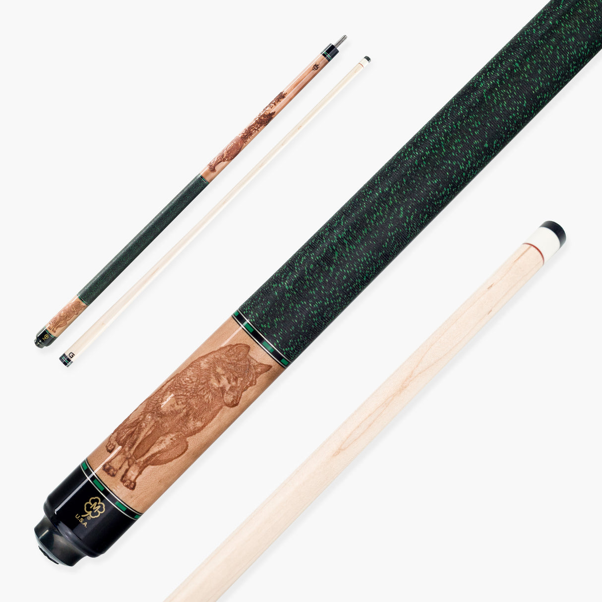 McDermott GREAT WOLF Hand Crafted G-Series American Pool Cue 13mm tip –G338