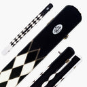 Baize Master 3/4 Joint 2 Slot DIAMONDS Luxury Round End Case with Studs - Holds 1 x ¾ Cue + Extensions and Accessories
