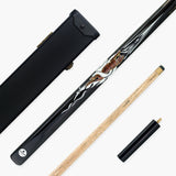 Kudos Flaming Tiger 57 Inch One Piece English Pool Cue and Case Set 8.5mm Tip