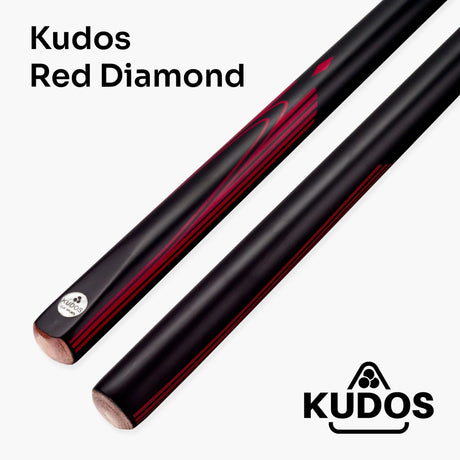 Kudos DIAMOND 57 Inch 2 Piece Matching Ash Grain Snooker Pool Cue - 9.5mm Tip Kudos