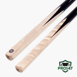 PRO147 Jupiter 2 Piece 57 Inch Snooker and English Pool Cue and Case Set with 9.5mm Red Layered Tip