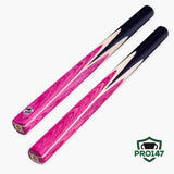 PRO147 Pink Windser 3/4 Joint Snooker and Pool Cue and Case Set 9.5mm Red Layered Tip