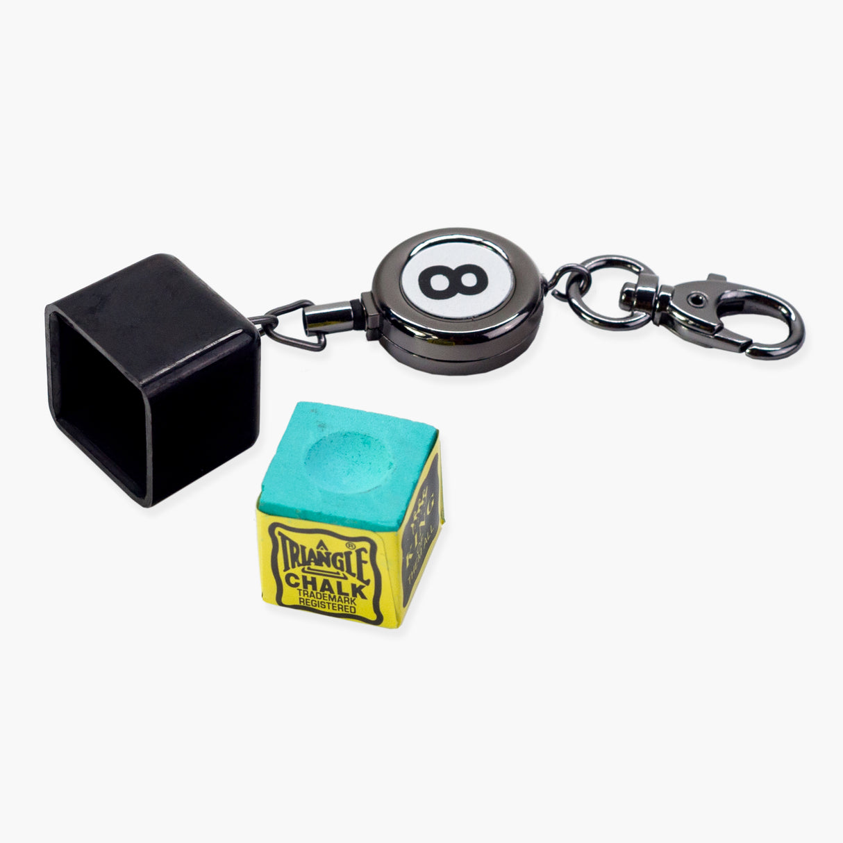 8 Ball Retractable Chalk Holder Cue + Case