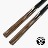 Jonny 8 Ball Walnut 57 Inch One Piece English Pool Cue with UV Printed Ash Shaft and 8.5mm Red Layered Tip