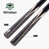 PRO147 Windsor 2 Piece Snooker and Pool Cue and Case Set 9.5mm Red Professional Tip