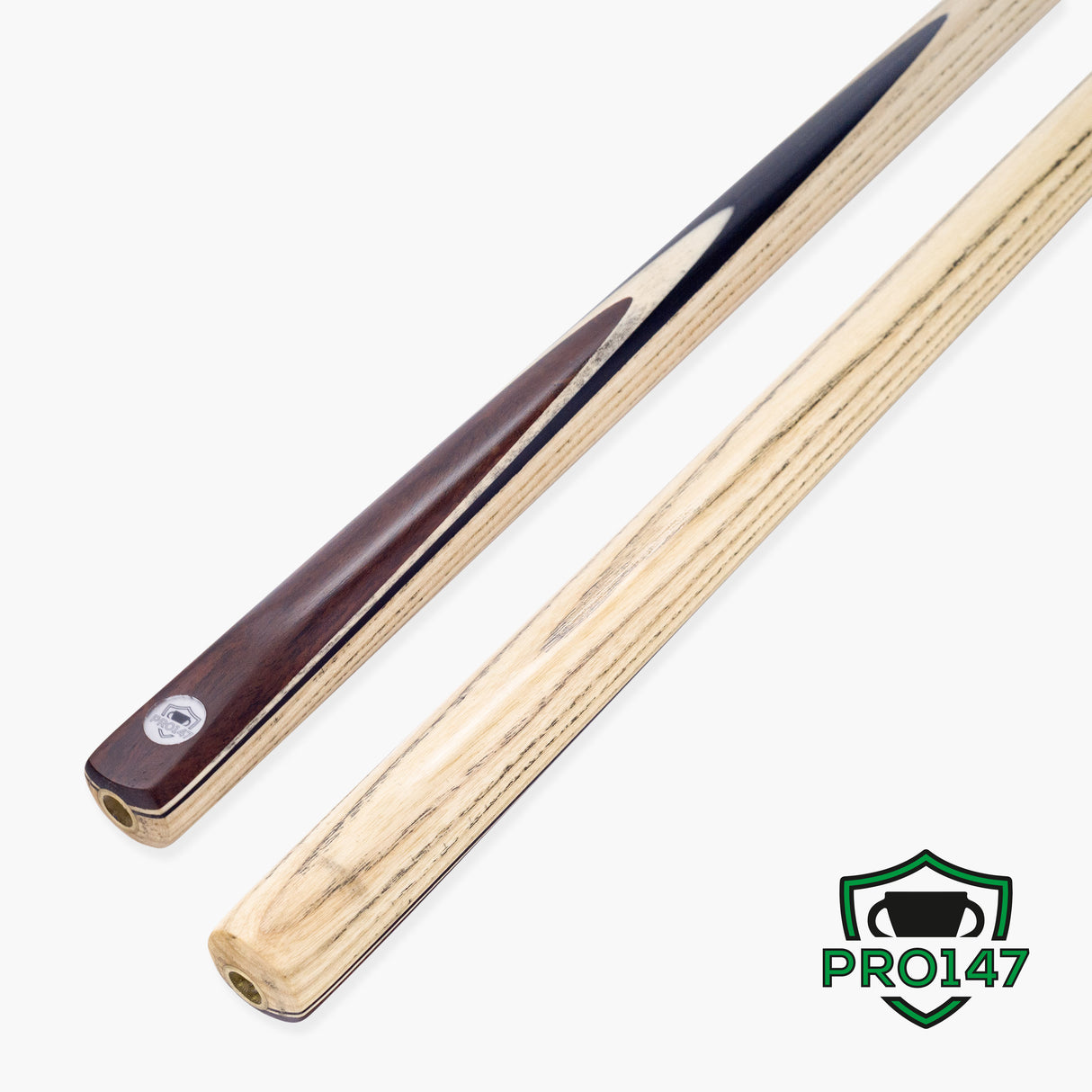 PRO147 Pro Match Walnut 2 Piece Snooker and Pool Cue 9.5mm Green Layered Tip
