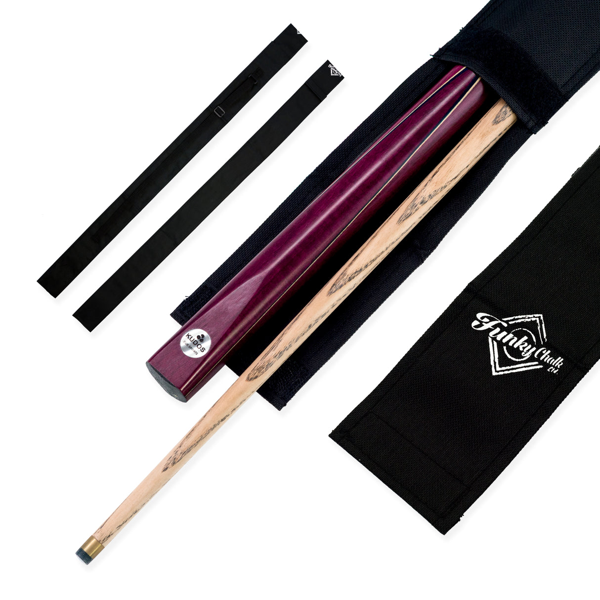 Kudos Purple Heart 3/4 Jointed Heavy Weight Snooker and Pool Cue and Case Set 9mm Tip