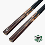 PRO147 TIGER 2 Piece Centre Joint Snooker and Pool Cue with 9.5mm Leather Tip