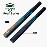 PRO147 Pearl Series Blue Burl 3/4 Joint Deluxe Cue and Case Set with 9.5mm Professional Red Leather Tip