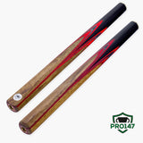 PRO147 Pearl Series Red Flash 3/4 Joint Cue and Case Set with 9.5mm Professional Layered Leather Tip PRO147