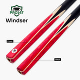 PRO147 Windsor 2 Piece Snooker and Pool Cue and Case Set 9.5mm Red Professional Tip
