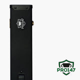 PRO147 Plain Black Deluxe 2 Piece 3 SLOT Snooker Pool Cue Case with Plastic Ends