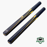PRO147 Apollo 58 Inch 3/4 Jointed Hand Spliced Premium Snooker and Pool Cue and Case Set 9.5mm Tip