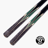Jonny 8 Ball Vortex 2 Piece 57 Inch English Pool Cue and Case Set with 8.5mm Red Layered Tip