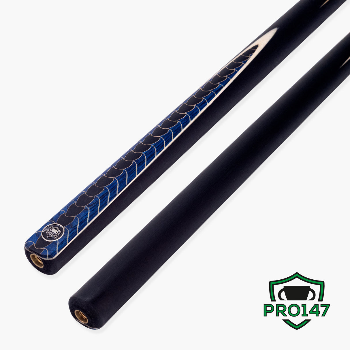PRO147 Blue Dragon 57 Inch 2 Piece Snooker and Pool Cue with 9.5mm Red Layered Professional Tip