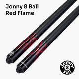 Jonny 8 Ball 58 Inch 2 Piece Maple American Pool Cue 13mm Tip - BLACK