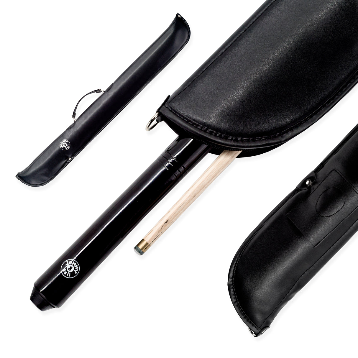 Jonny 8 Ball 57 Inch 2 Piece Pub Style Snooker Pool Cue and Case Set with 9.5mm Tip