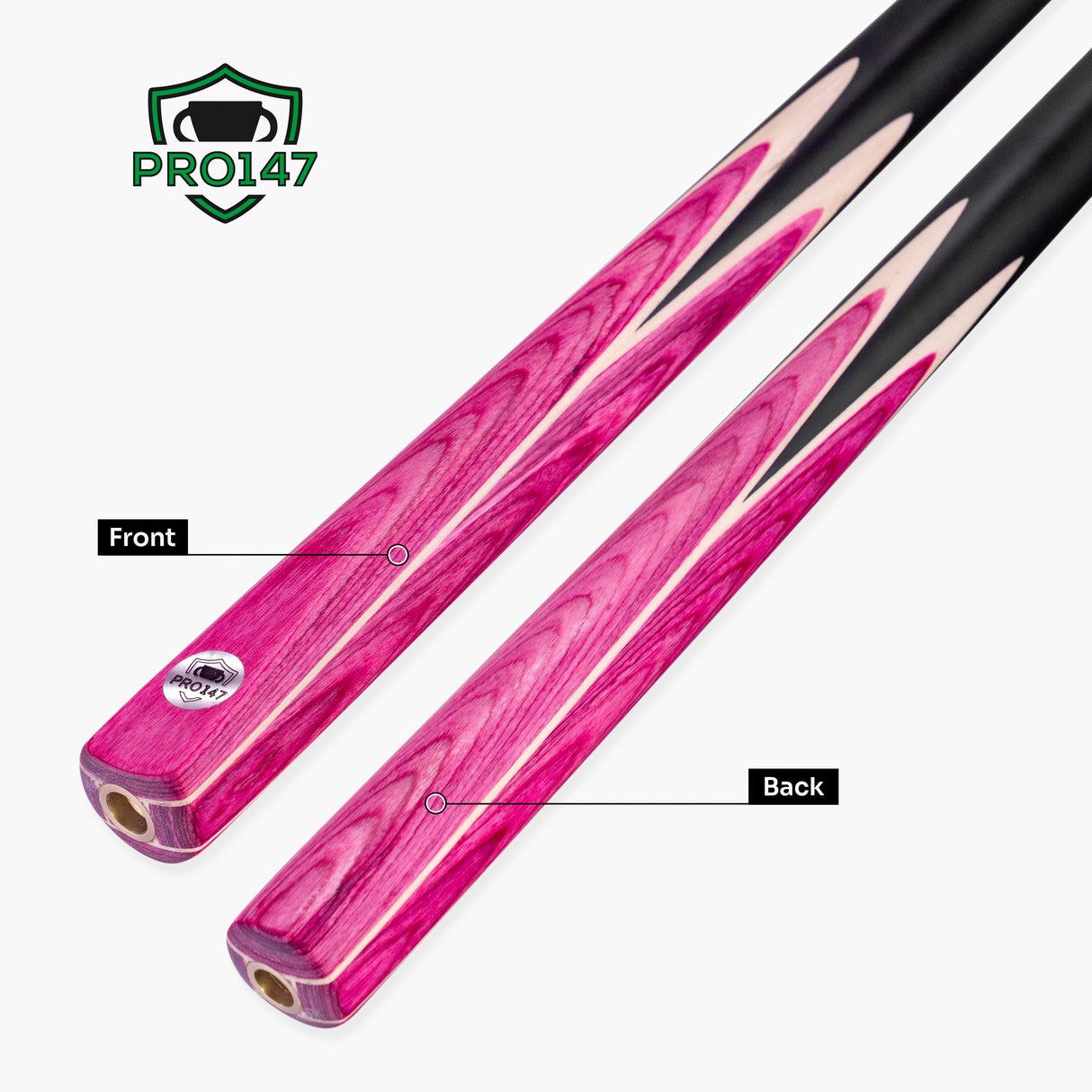 PRO147 Windsor 2 Piece Snooker and Pool Cue and Case Set 9.5mm Red Professional Tip