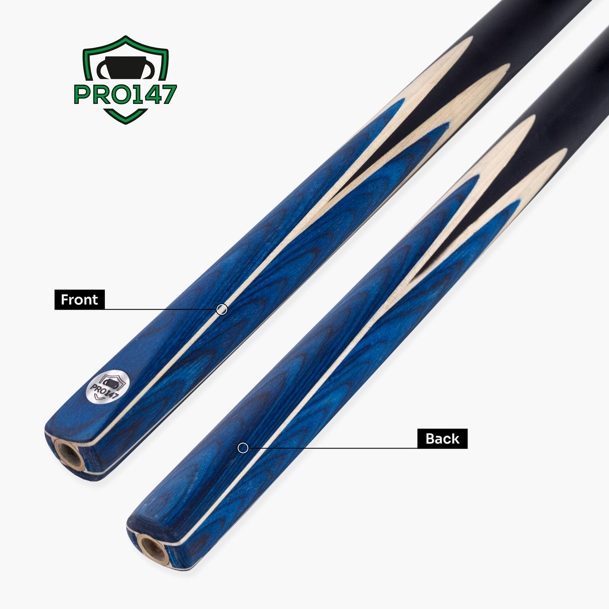 PRO147 Windsor 2 Piece Snooker and Pool Cue and Case Set 9.5mm Red Professional Tip