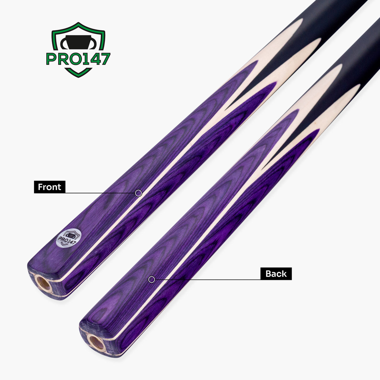 PRO147 Windsor 2 Piece Snooker and Pool Cue and Case Set 9.5mm Red Professional Tip