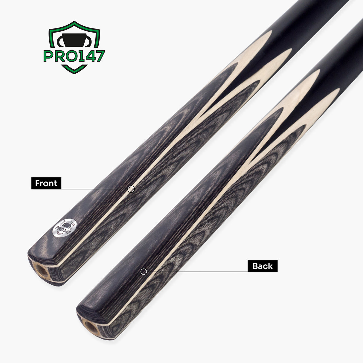 PRO147 Windsor 2 Piece Snooker and Pool Cue and Case Set 9.5mm Red Professional Tip