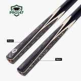 PRO147 Windsor 2 Piece Snooker and Pool Cue and Case Set 9.5mm Red Professional Tip