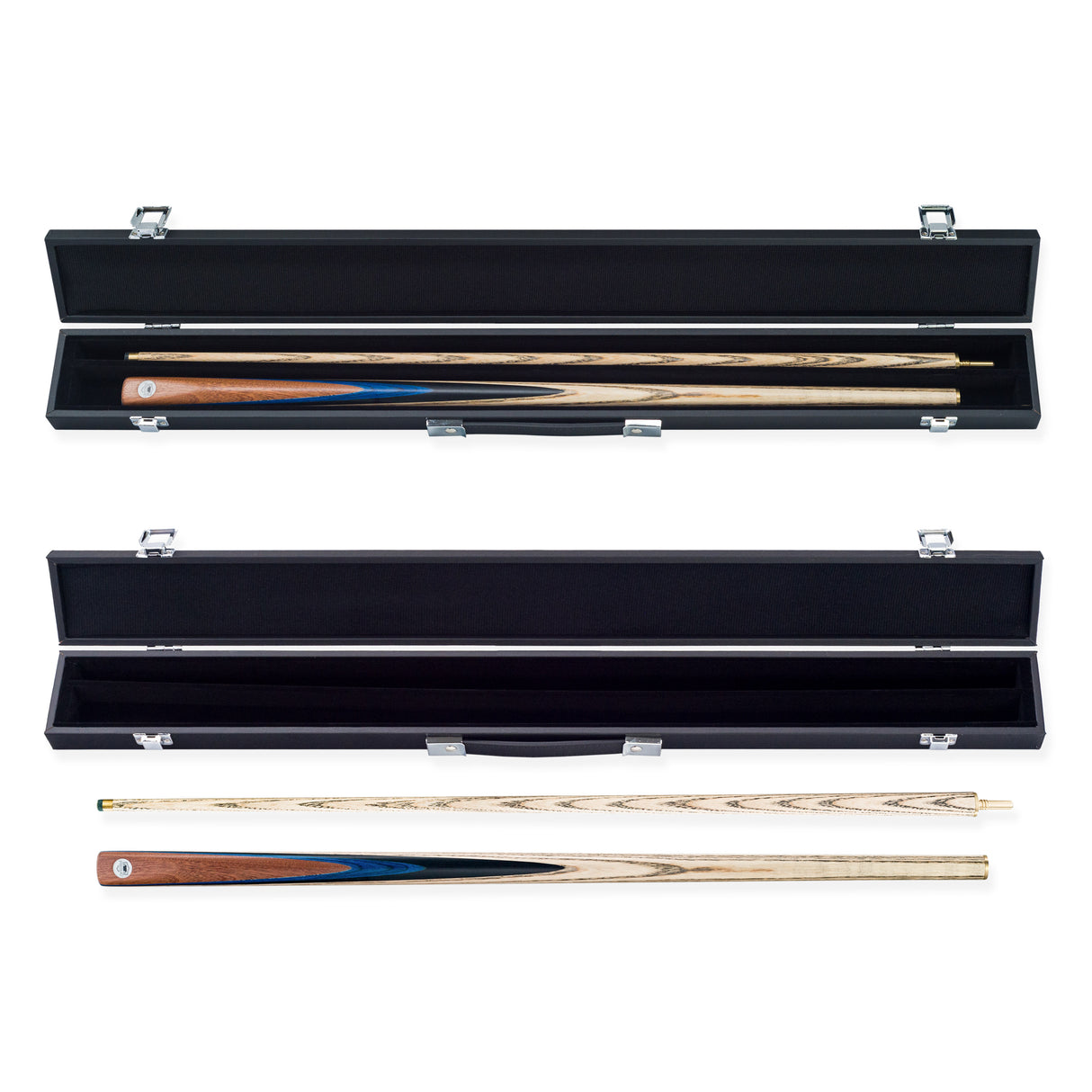 PRO147 Pro Match Sapphire 2 Piece Snooker Pool Cue and Case Set 9.5mm Tip