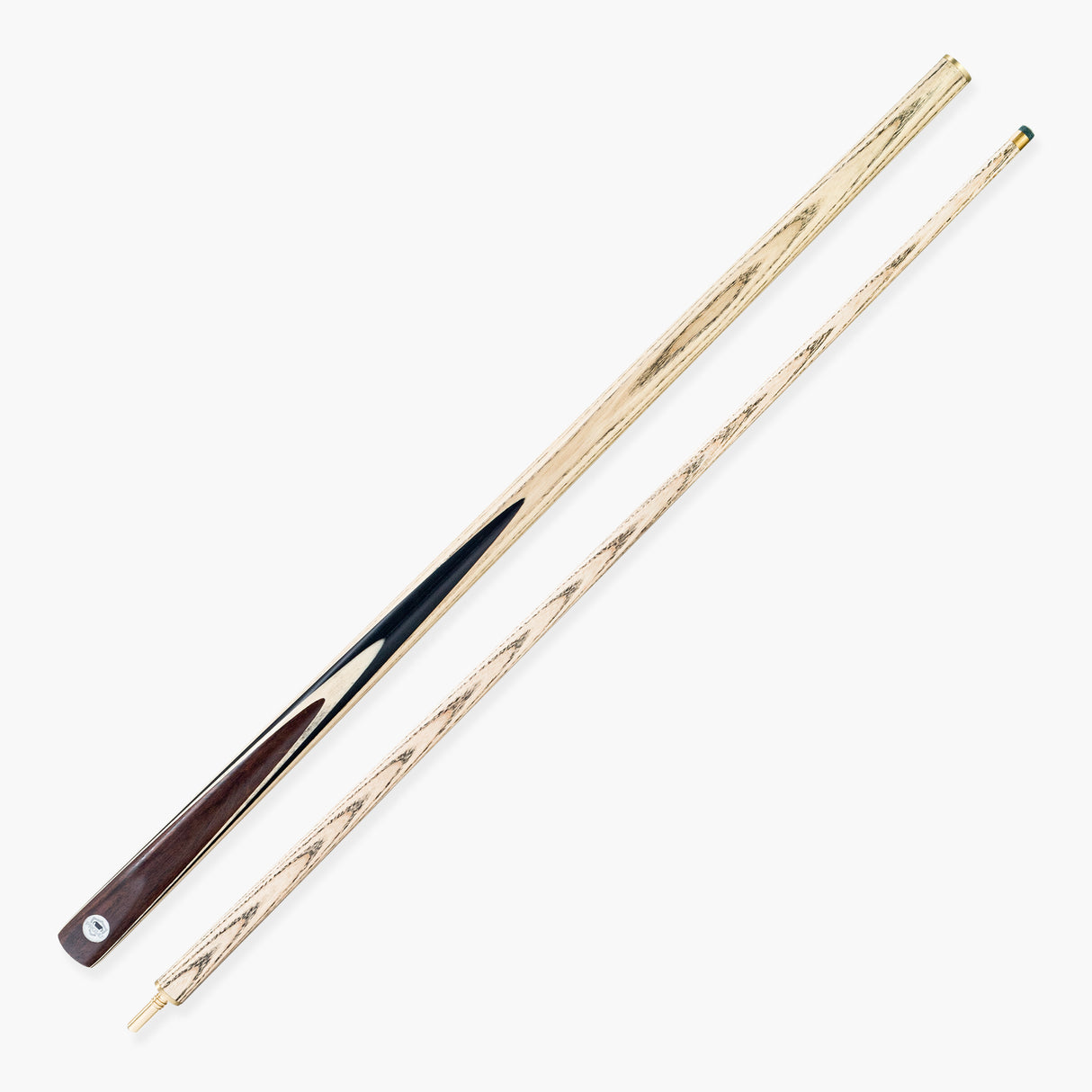 PRO147 Pro Match Walnut 2 Piece Snooker and Pool Cue 9.5mm Green Layered Tip