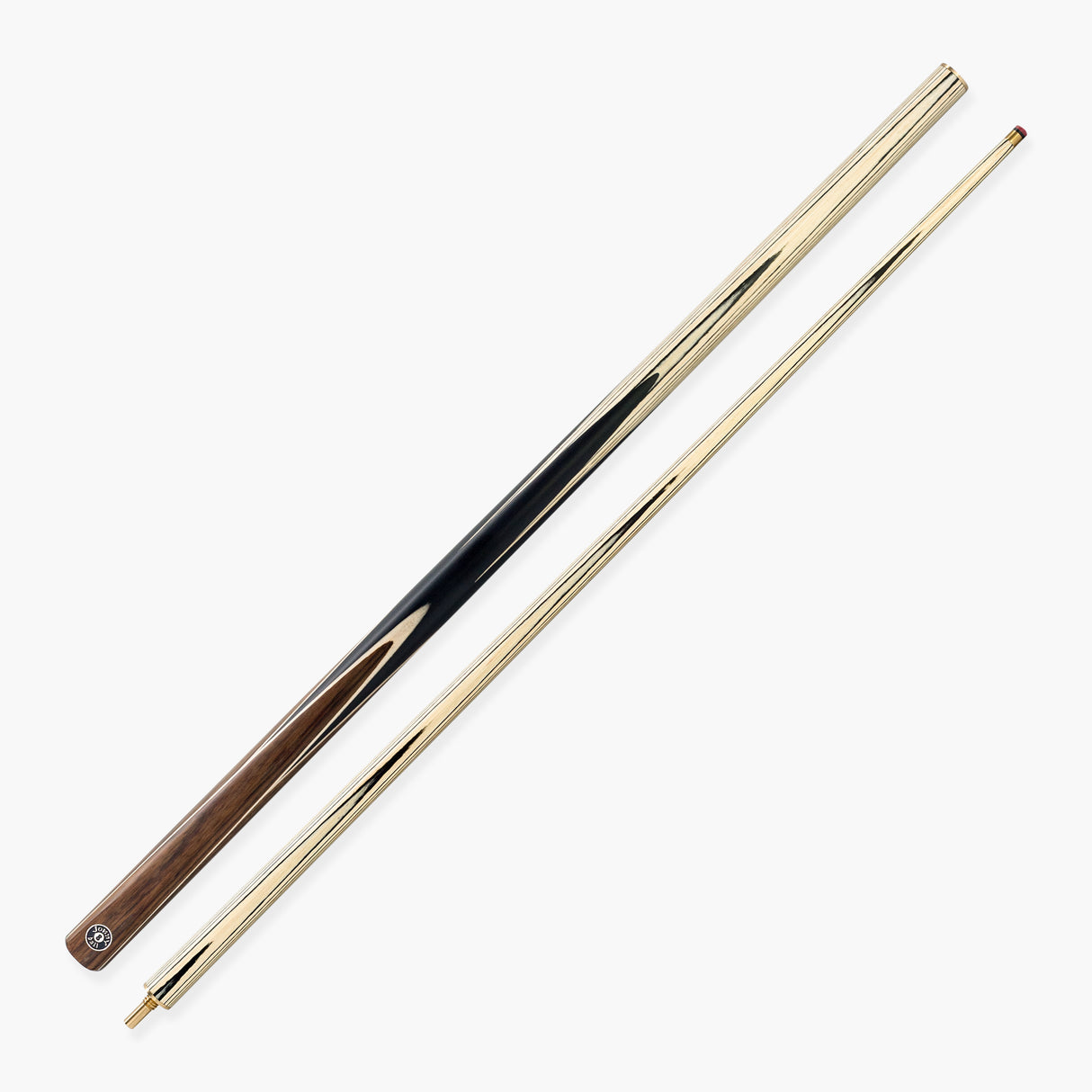 Jonny 8 Ball Walnut 57 Inch Two Piece English Pool Cue with UV Printed Ash Shaft and 8.5mm Red Layered Tip