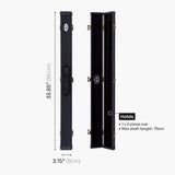 Baize Master Deluxe PLAIN BLACK 2pc Pool and Snooker Cue Case with Metal Badge and Plastic Ends - Black Interior Baize Master