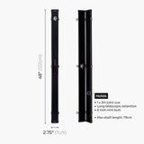 PRO147 3/4 Deluxe Black Snooker and Pool Case with Plastic Ends – Holds 1 x ¾ Joint Cue + Extensions PRO147