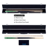 PRO147 Windsor 2 Piece Snooker and Pool Cue and Case Set 9.5mm Red Professional Tip