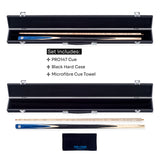PRO147 Windsor 2 Piece Snooker and Pool Cue and Case Set 9.5mm Red Professional Tip