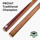 PRO147 Traditional CHAMPION 57 Inch 2 Piece Pool Snooker Cue and Case Set with 9.5mm Tip