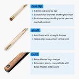 Baize Master Paragon 57 inch 2 Piece Snooker Pool Cue and Case Set 9.3mm Pro Leather Tip