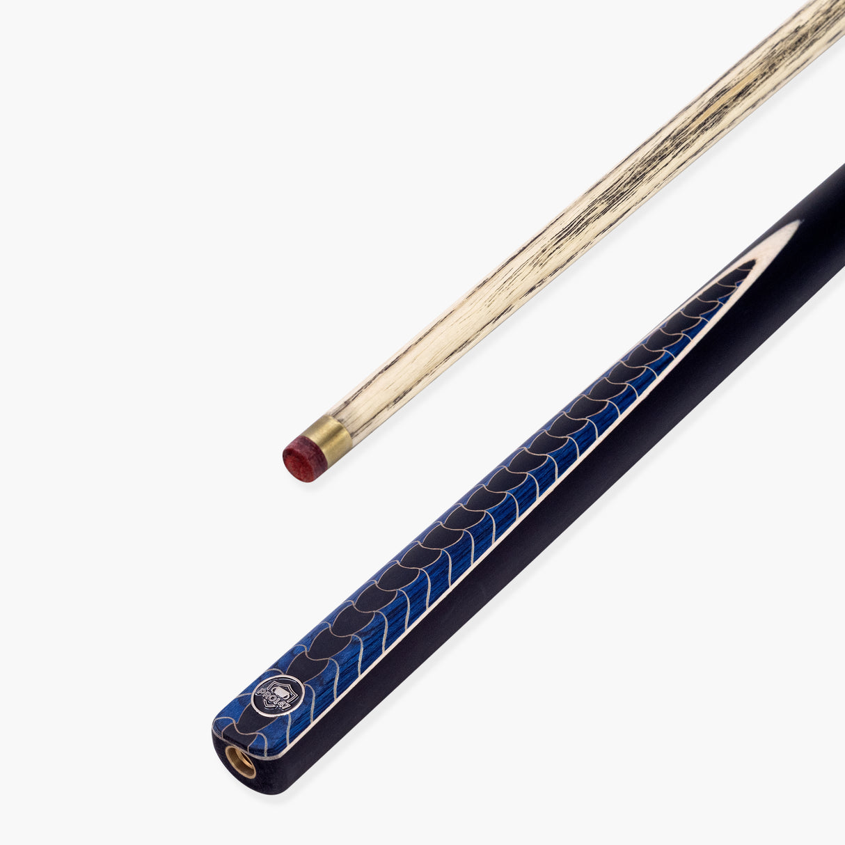 PRO147 Blue Dragon 57 Inch 2 Piece Snooker and Pool Cue with 9.5mm Red Layered Professional Tip