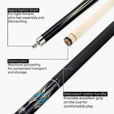 Jonny 8 Ball Aqua RISS 2 Piece American Pool Break and Jump Cue with 13mm Phenolic Tip