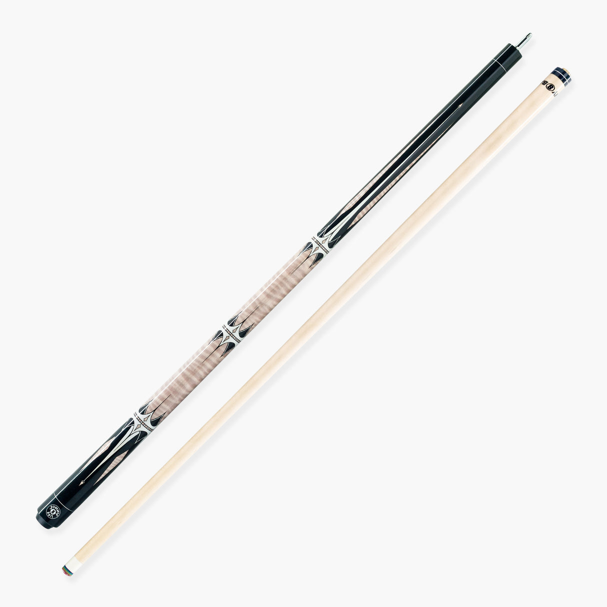 Jonny 8 Ball Harpoon 58 Inch 2 Piece American Pool Cue and Case Set 13mm Layered Tip