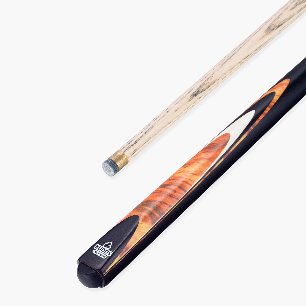 Kudos Brown Bullet 57 Inch 2 Piece Centre Joint Ash Snooker Pool Cue with 9.5mm Tip