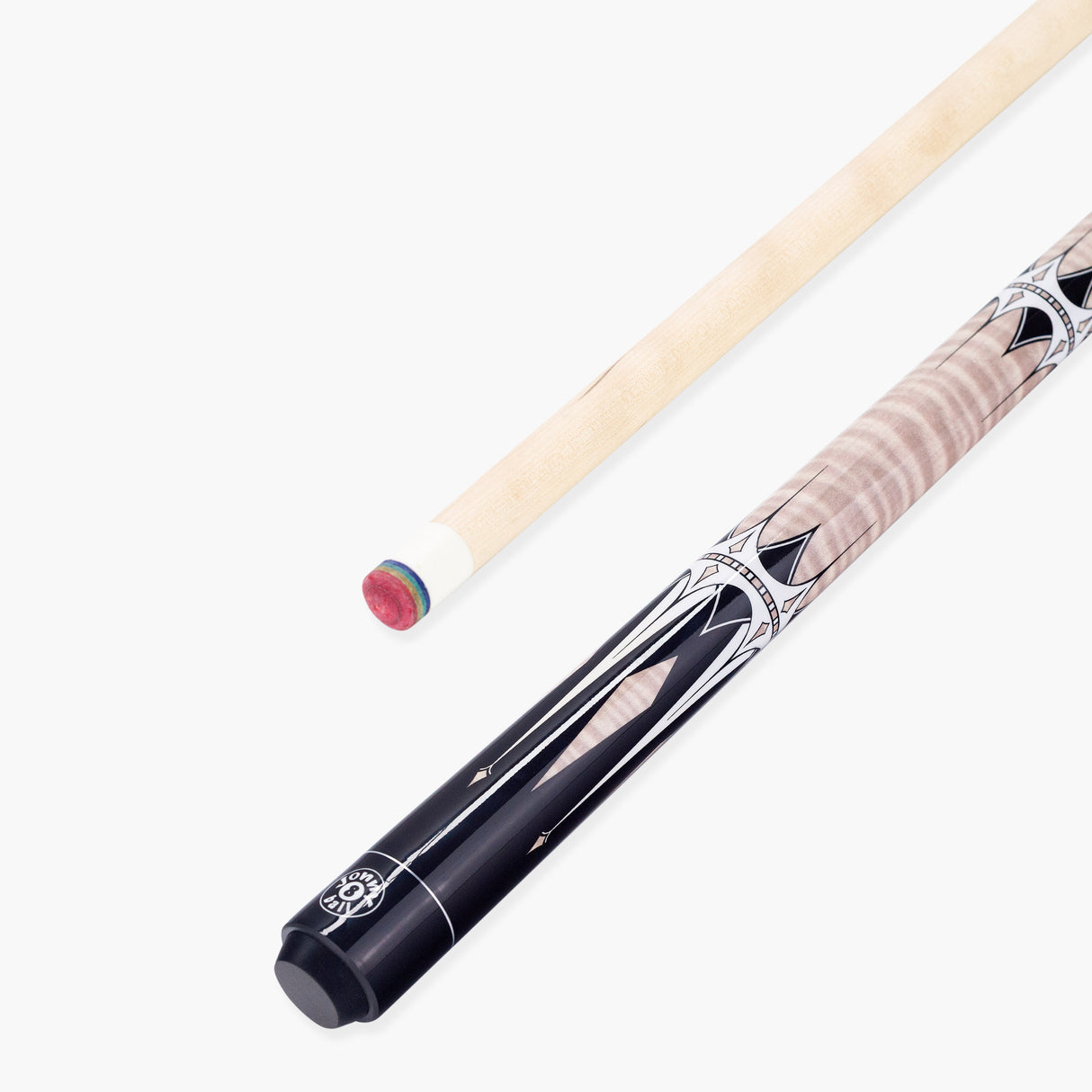 Jonny 8 Ball Harpoon 58 Inch 2 Piece American Pool Cue with Birch Shaft and 13mm Layered Tip