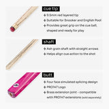 PRO147 Windsor 2 Piece Snooker and Pool Cue and Case Set 9.5mm Red Professional Tip