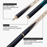 PRO147 Pearl Series Blue Burl 3/4 Joint Deluxe Cue and Case Set with 9.5mm Professional Red Leather Tip