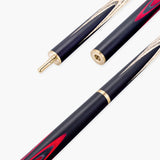 PRO147 Pearl Series Red Flash 3/4 Joint Cue and Case Set with 9.5mm Professional Layered Leather Tip PRO147