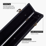 Baize Master Deluxe PLAIN BLACK 2pc Pool and Snooker Cue Case with Metal Badge and Plastic Ends - Black Interior Baize Master